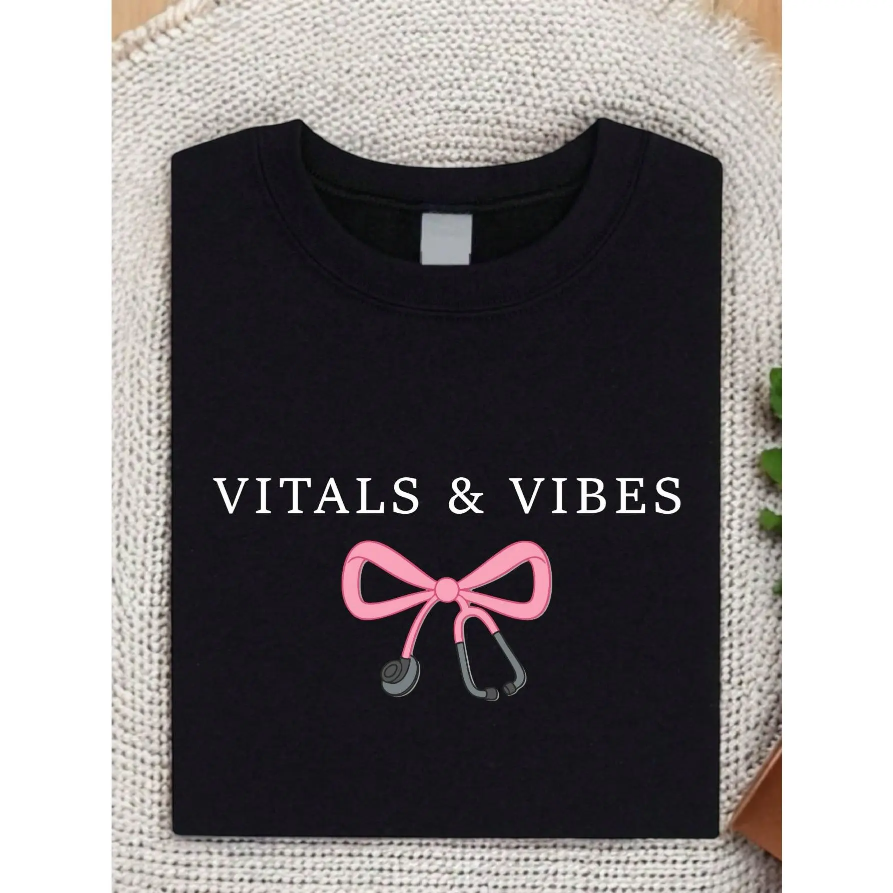 Coquette Vitals And Vibes Shirt, Funny Nursing Shirt, Gift For Nurse, Nurse Appreciation, Medical Student Shirts, Cute Stethoscope Tees SG-2511
