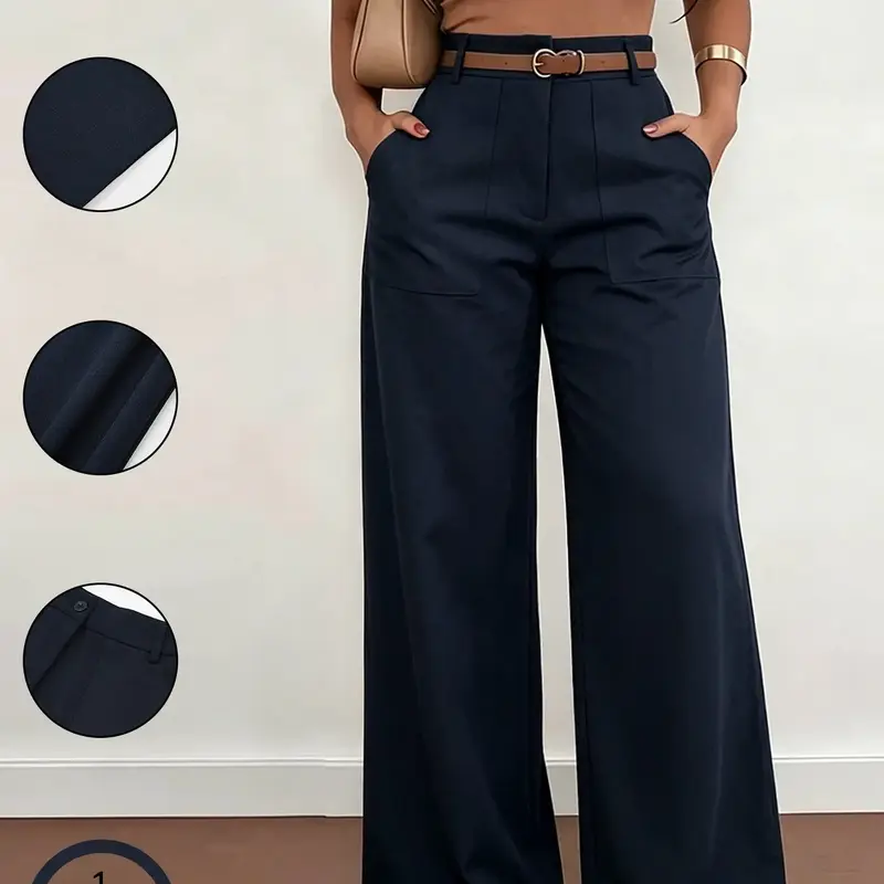 Women's High-Waisted Straight Leg Pants, Long Suit Pants, Breathable, Fashionable, Slimming, Office Wear, Spring New Arrival, Trouser