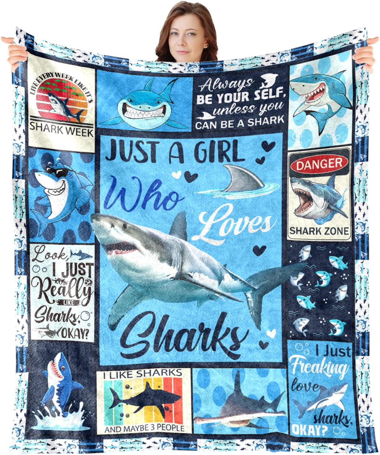 I Dive with Sharks Blanket, Scuba Diving Blanket, Scuba Diver Blanket, Dive Blanket, Snorkeling Blanket, Ocean Sport Blanket, Ocean Gifts