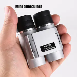 6x18 Compact Binoculars, No Focus Needed, 6x Stabilized, Ultra-Light 135g, Foldable 79mm, Pocket-Sized, Bird Watching, Concerts, Travel, Edc
