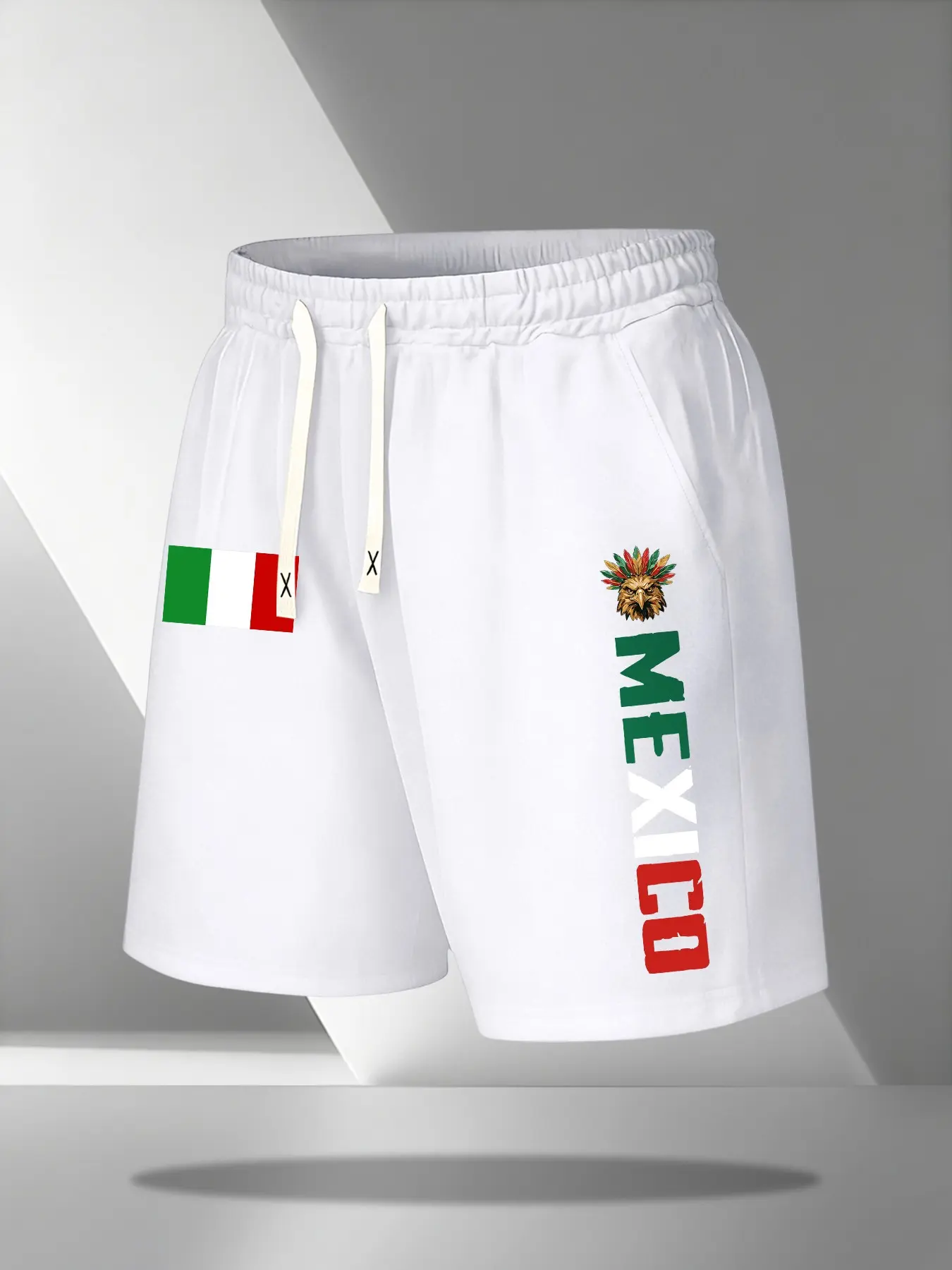 Men's Summer Casual Mexican Style Print Drawstring Pocket Shorts with Pockets, Comfortable Daily Wear, Perfect for Outdoor Activities, Sporty Style, Graphic Athletic Shorts, Active Shorts, Athletic Sports Shorts