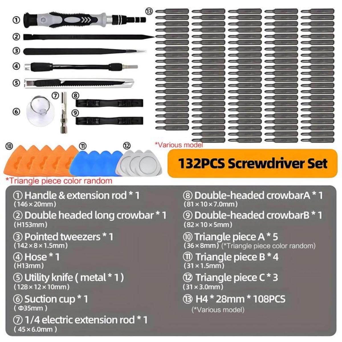 132 In 1 Precision Screwdriver Hardware Set, Magnetic Screwdriver Tool Set with 108pcs Bits, Multipurpose Screwdriver Tool Kit for Repairing Phone, Heavy Duty Industrial Tools, Precision Ratchet Screwdriver Rotary Removal car