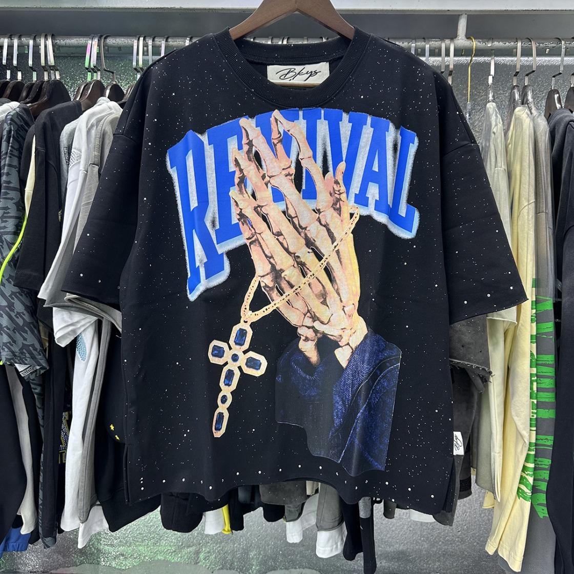 Sparkling Rhinestone Crew Neck T-Shirt, Unisex Loose Cotton Summer Tee, Plus Size, Bling Character Print, Washed Gray Full Diamond Cropped Top for Men Women