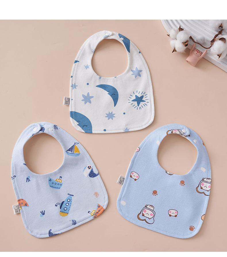 Baby U-shaped pure cotton bib, newborn waterproof spit-up towel, all-cotton ultra-soft adjustable bib