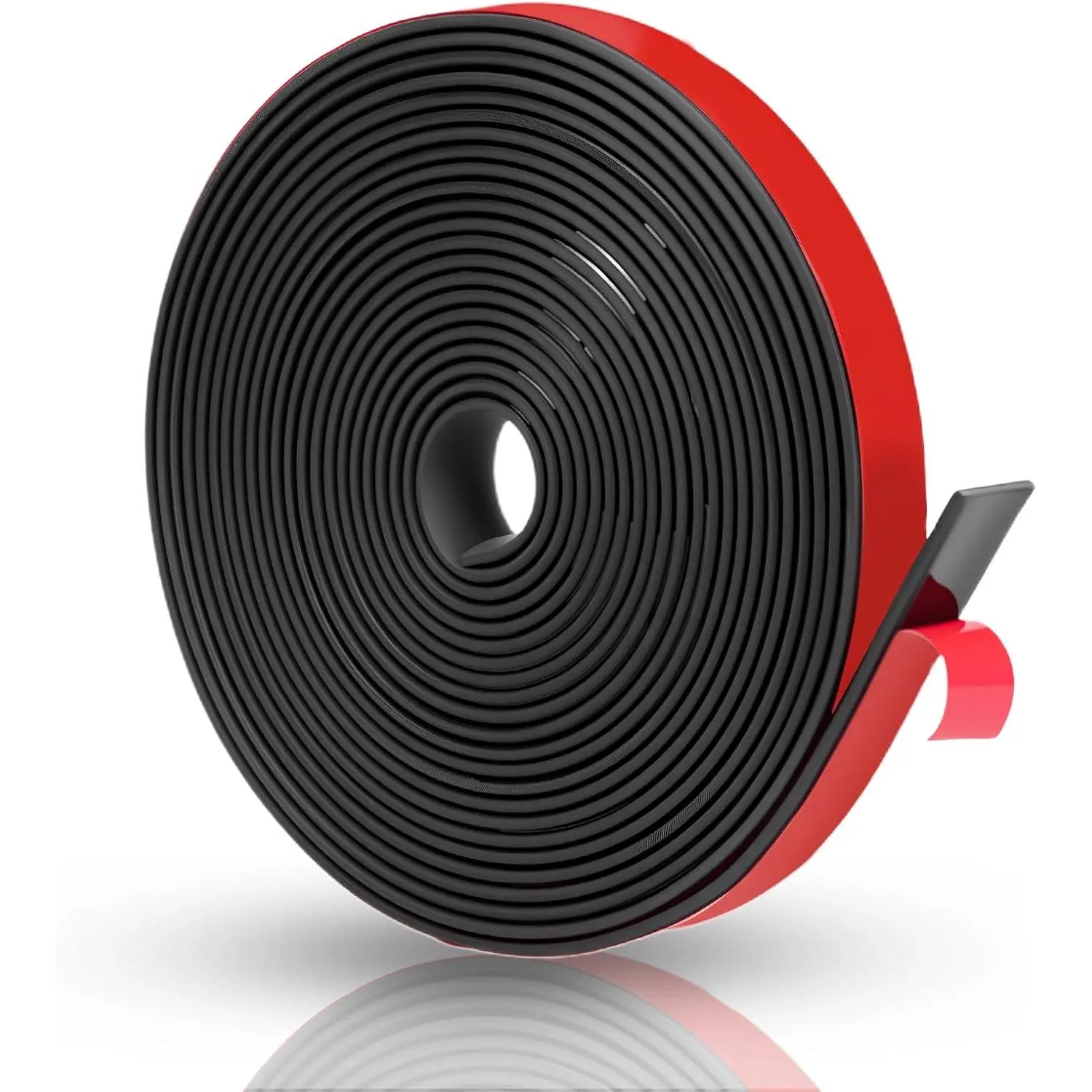 Durable Adhesive Solid Black Neoprene Rubber Strip Roll - 1/2" Wide x 1/16" Thick x 180" Long, Gasket Strip for DIY Users, Sealing, Weather Striping & Cushion (Home Improvement Building Supplies)