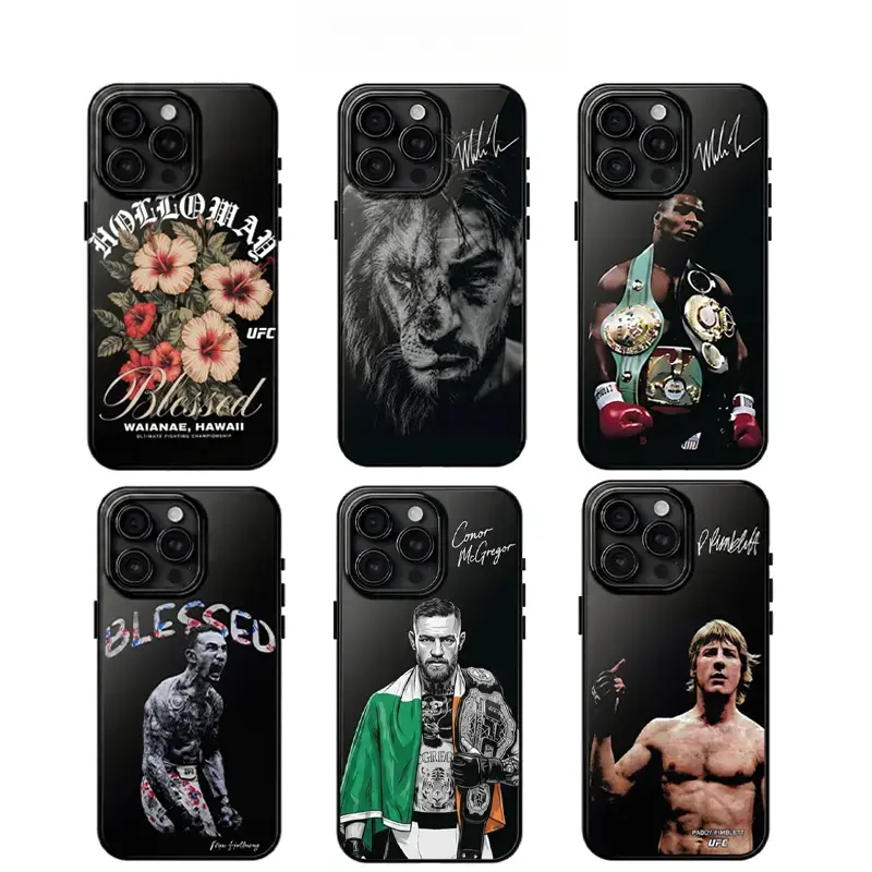 Combat Case Collection MMA Signature Phone Case Collection, UFC Fighter Max Holloway Mike Tyson McGregor Paddy Smartphone Cover Gift For Fight Night Fans, for iPhone 17 16 15 14 13 12 11 Pro Max Plus Air For Samsung Galaxy S26 S25 S24 Ultra Plus