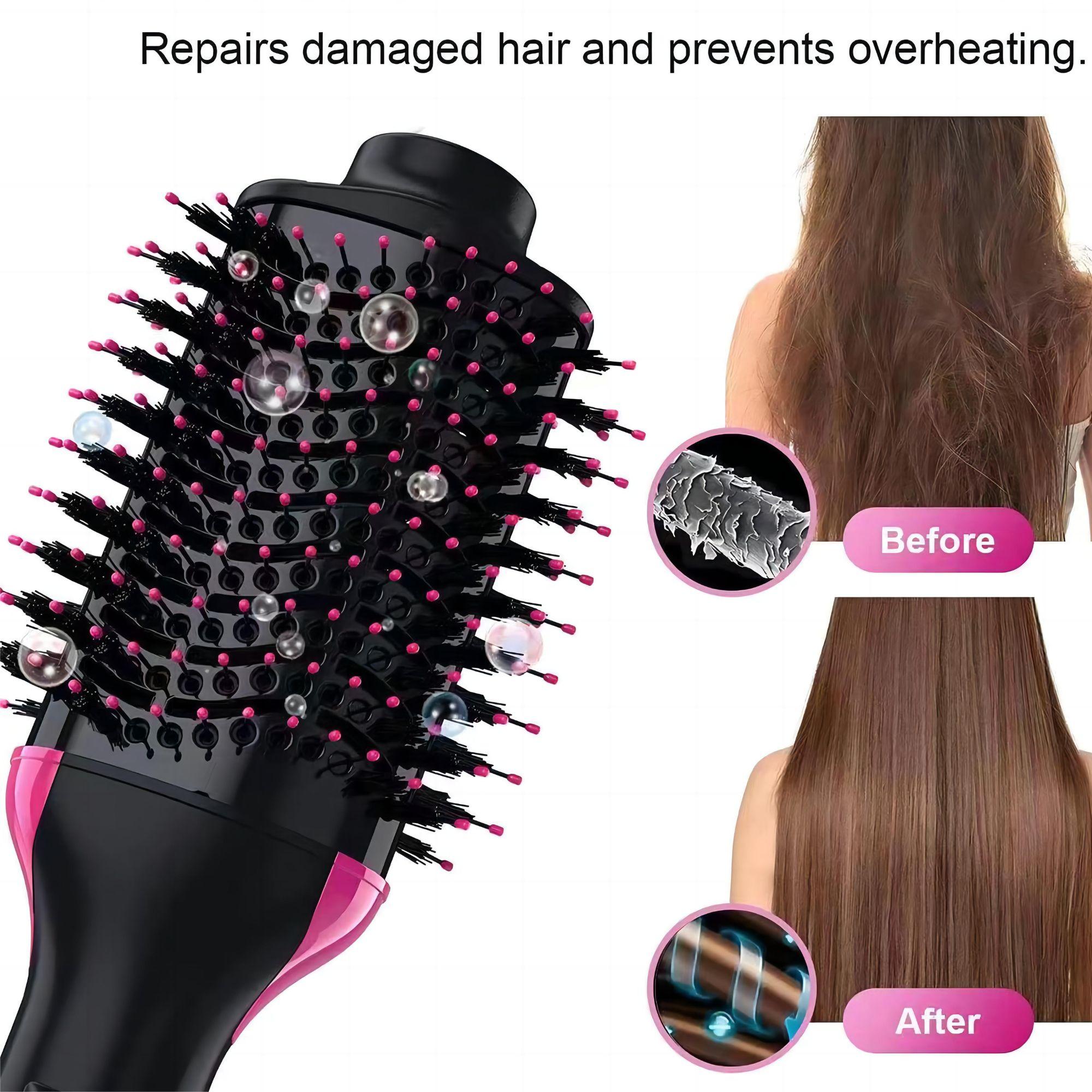 4 in 1 Hair Dryer Straightener, Multi-use Hair Dryer Brush with Aluminum Tube Comb Head, Lightweight Design Hot Air Comb for Home & Salon Use, Electric Curler, Curly Iron, Hair Curling Iron