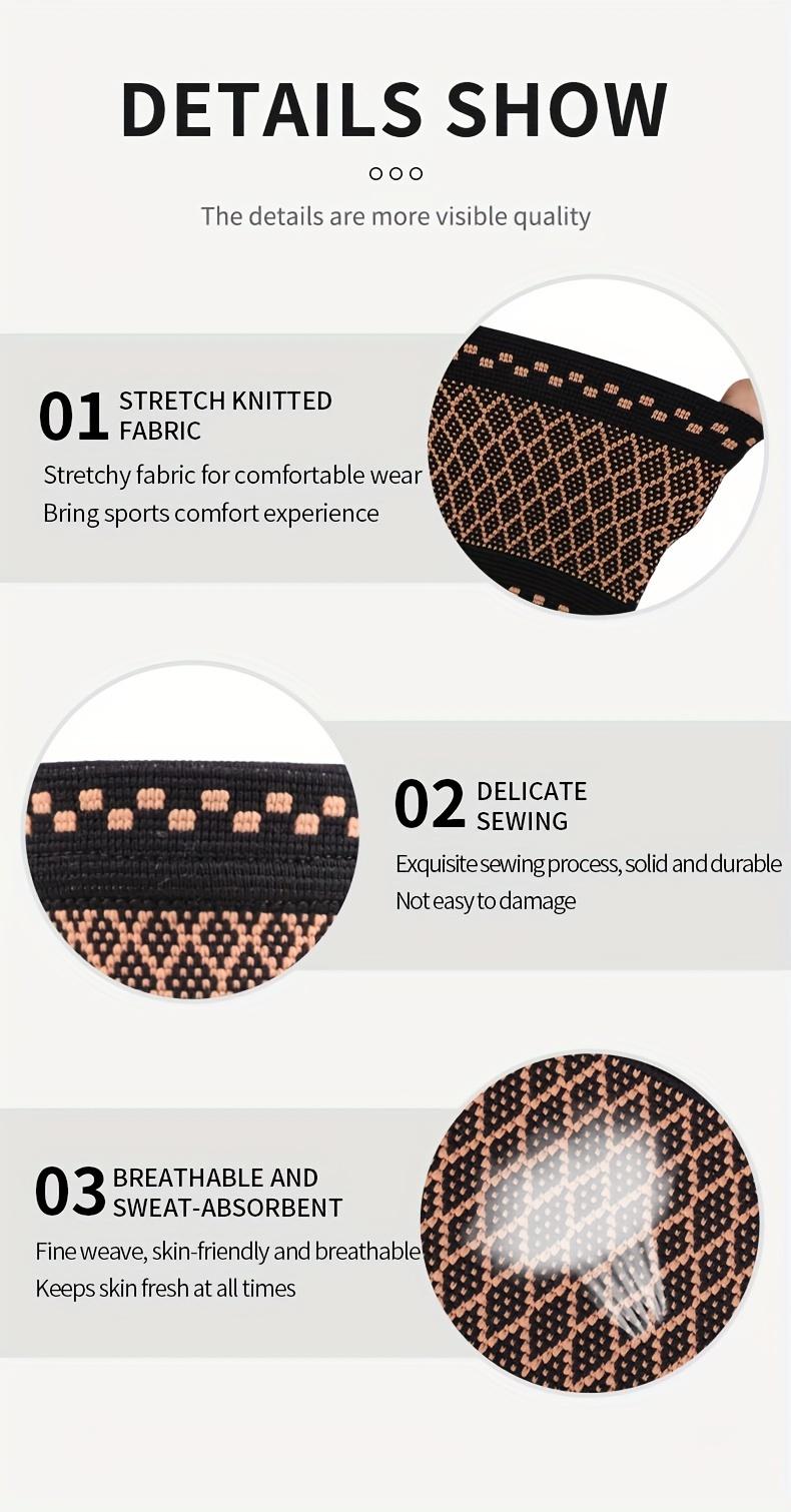 4-piece copper-colored wrist compression bracelets, soft wrist support bands, suitable for support during sports, fitness, and typing