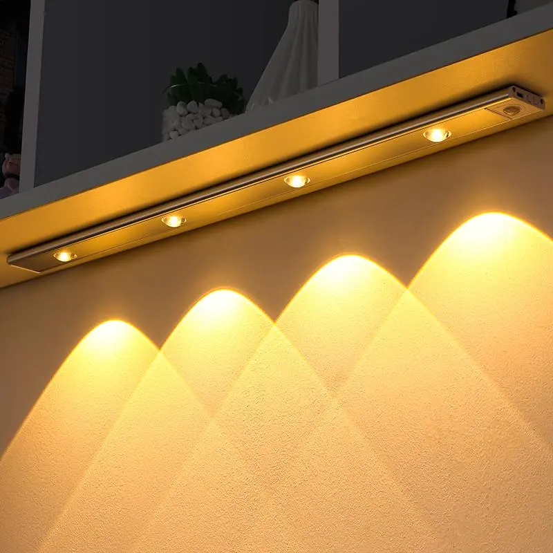 Motion Sensor Light, USB-Rechargeable LED Sensor Lamp with Adjustable Lighting Modes, Dimmable Lighting, Wireless LED Light for Kitchen Cabinets, Bedrooms and Wardrobes, Night Light for Home Decor and Ambient Lighting