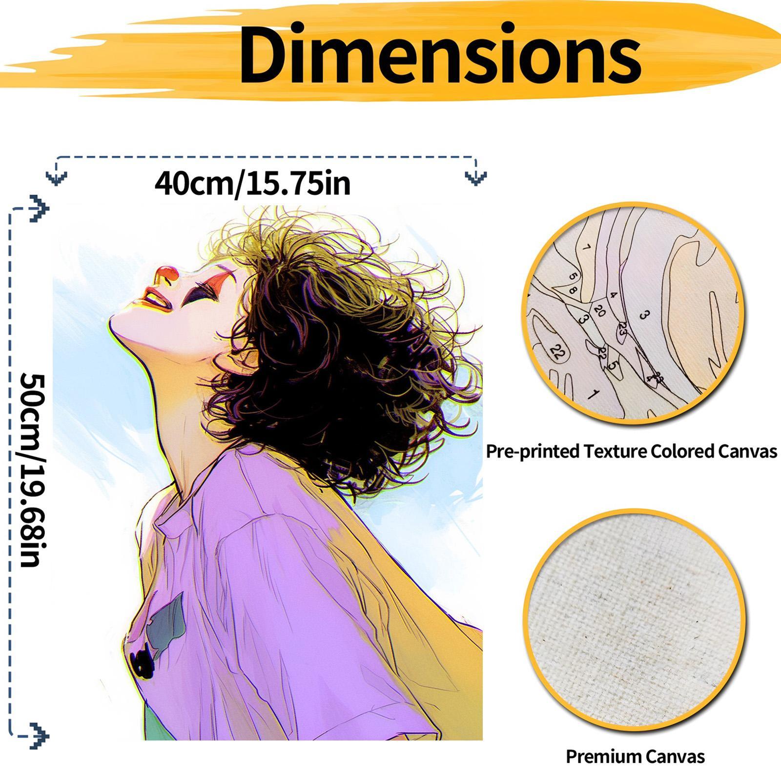 Woman Pattern DIY Painting By Numbers Kit, 1 Set DIY Paint Kit with Paints & Brushes, Wall Art Decor for Home Living Room Bedroom