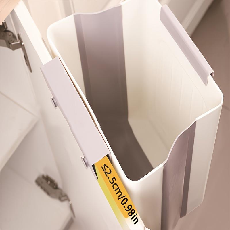 Foldable Hanging Kitchen Trash Can, Touchless Slim Garbage Bucket, Space-Saving Duty Waste Storage Accessory for Home
