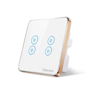 Four Gang ZigBee Touch Smart Switch AI Voice Remote Control Light Module with Scene Linkage for Whole House Smart Home