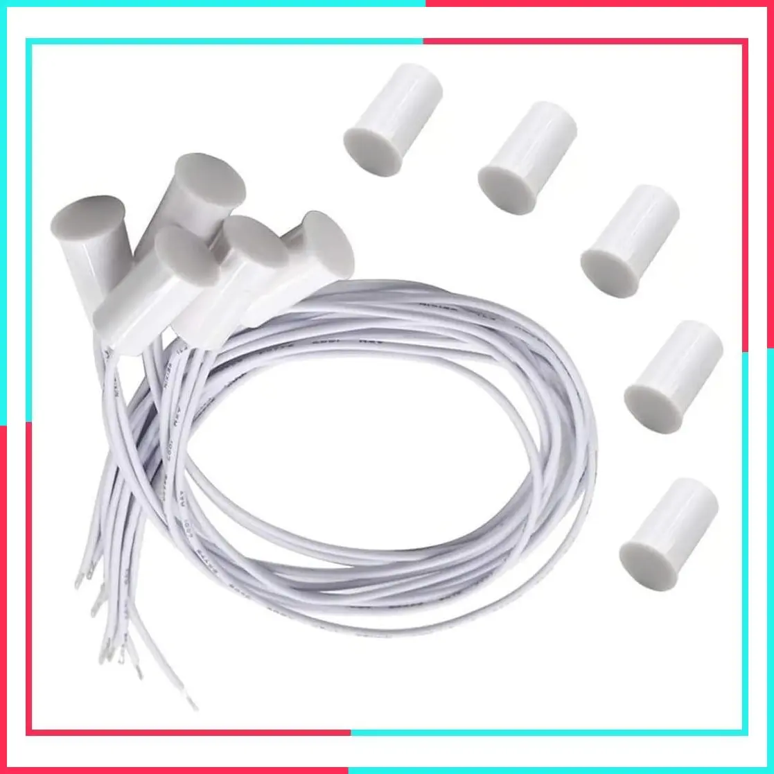 Magnetic Door Switch NC Recessed Wired Security Window Door Contact Sensor Alarm White (5 Sets)
