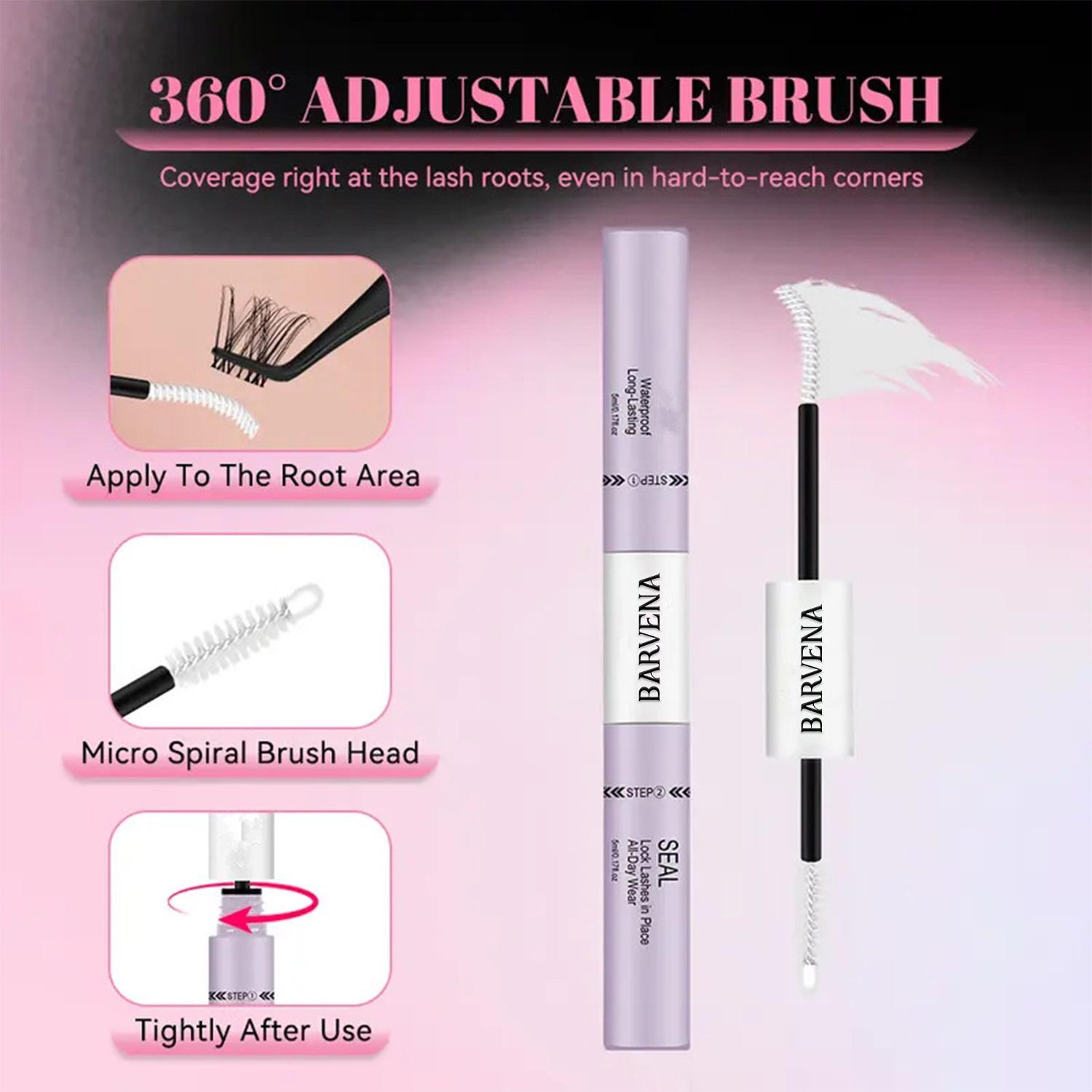 2-in-1 Mascara & Lash Glue, Lengthening, Long-Lasting, Waterproof, Smudge-Proof, Lash Setting Formula