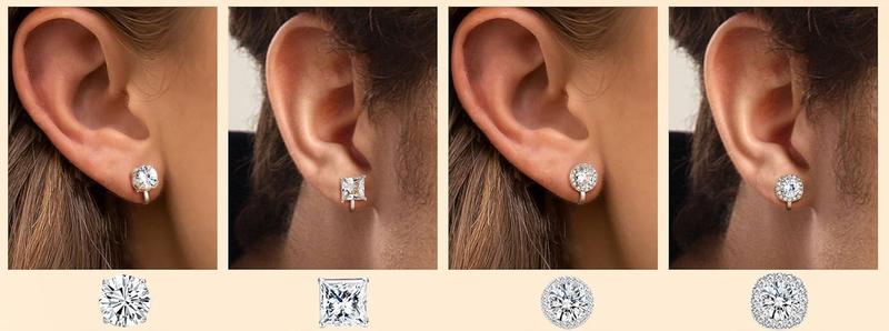 THUNARAZ 4 Pairs Dazzling Non Pierced Ear Clips Hypoallergenic Cubic Zirconia Clip on Earrings for Women Men Comfortable for Wedding and Dance Competitions Silvery Golden Earrings Goth Accessories Fashionable Jewelry Earring Stack for Christmas Gift