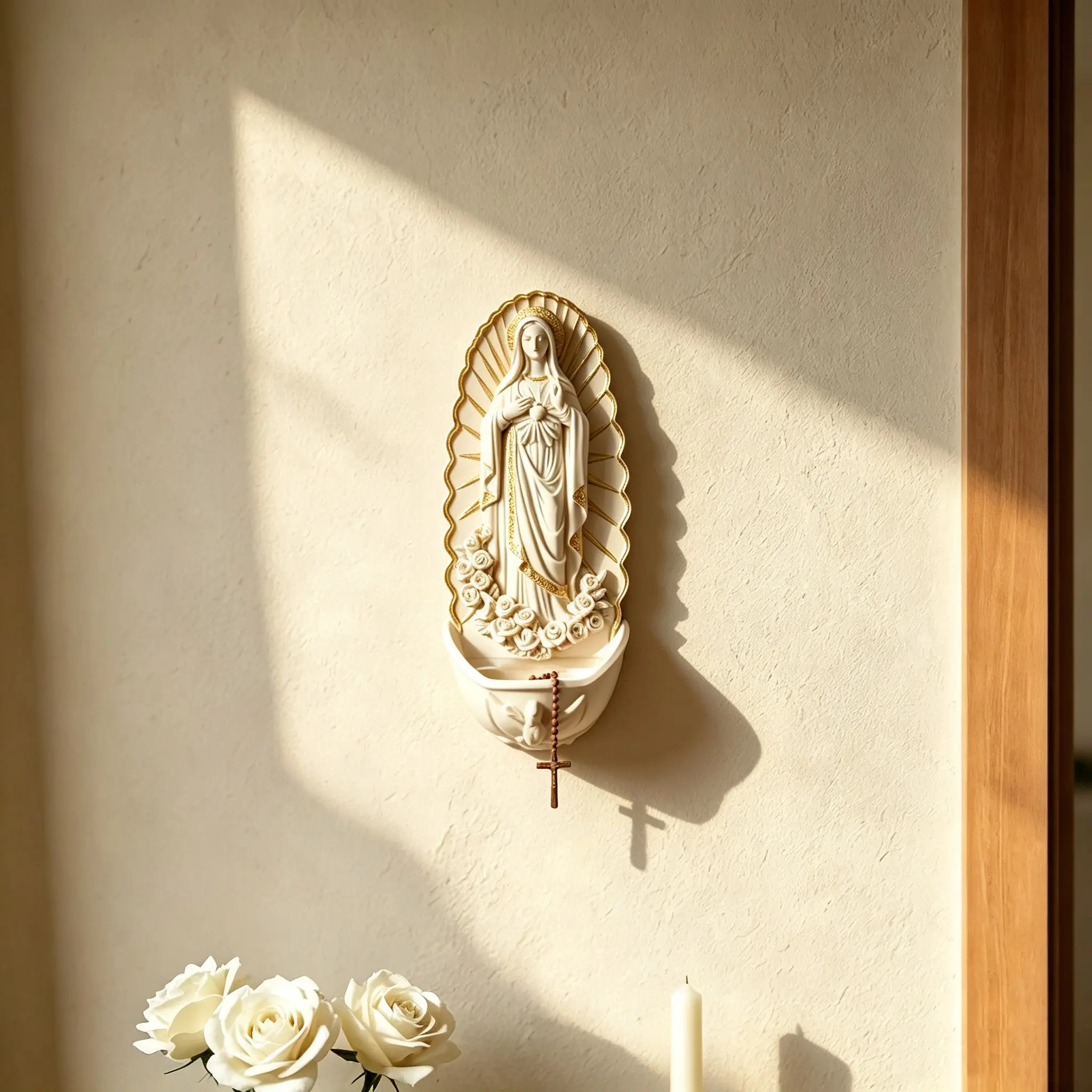 1PC exquisite gift resin handicraft hanging pendant, heart-shaped holy water pool home decoration handicraft