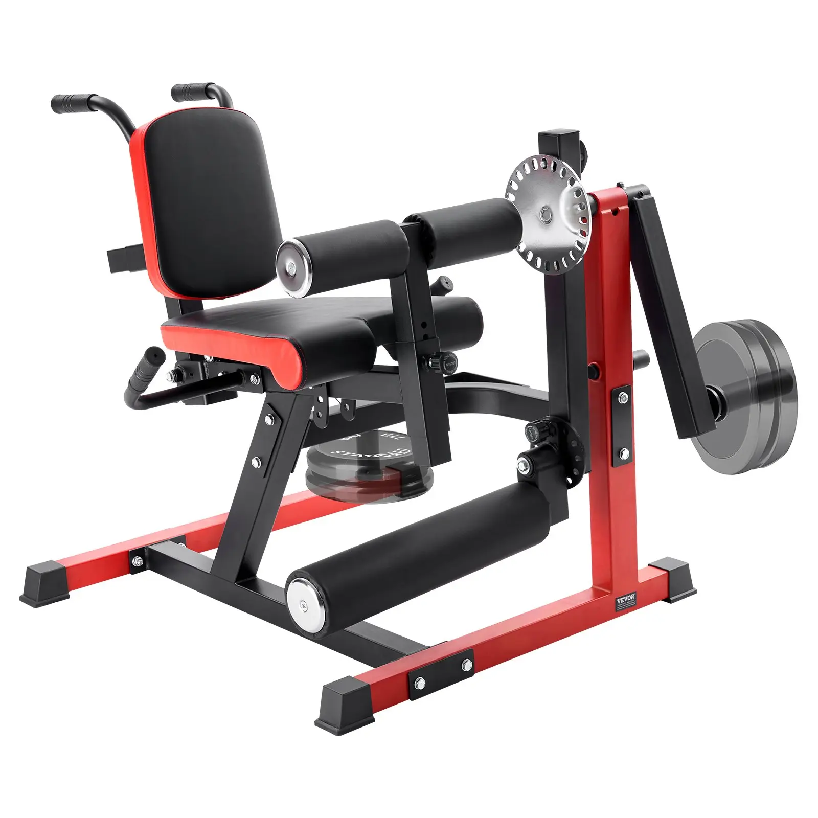 VEVOR Leg Extension and Curl Machine, Seated Leg Rotary Extension for Thigh, Adjustable Lower Body Specialty Exercises Equipment, 550 LBS Heavy Duty Workout Bench for Home Gym, for Heights 5.4-6.2 ft