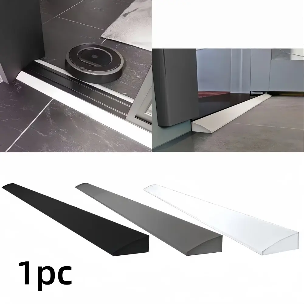 Self-Adhesive Ramp Strip 90cm/35.43inch, Floor Transition, Non-Slip Ramp for Robot Vacuum, Easy Installation, Waterproof Barrier for Bathroom Sink
