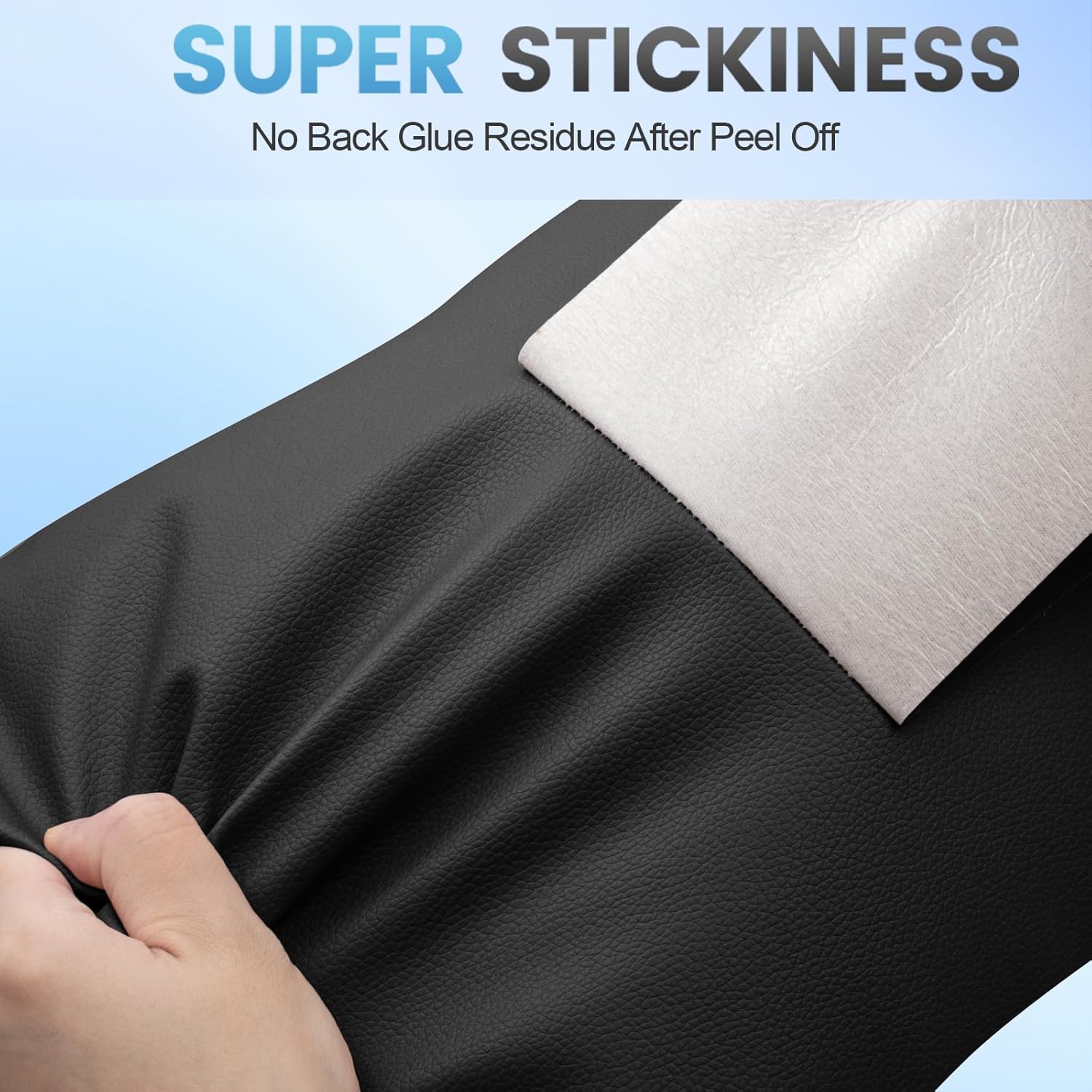 Leather Repair Patch Tape Kit, 4" x 63" Self Adhesive Leather Repair Patch for Furniture, Vinyl Leather Repair Kit for Car Seat, Chairs, Couch, Sofa, Boat Black