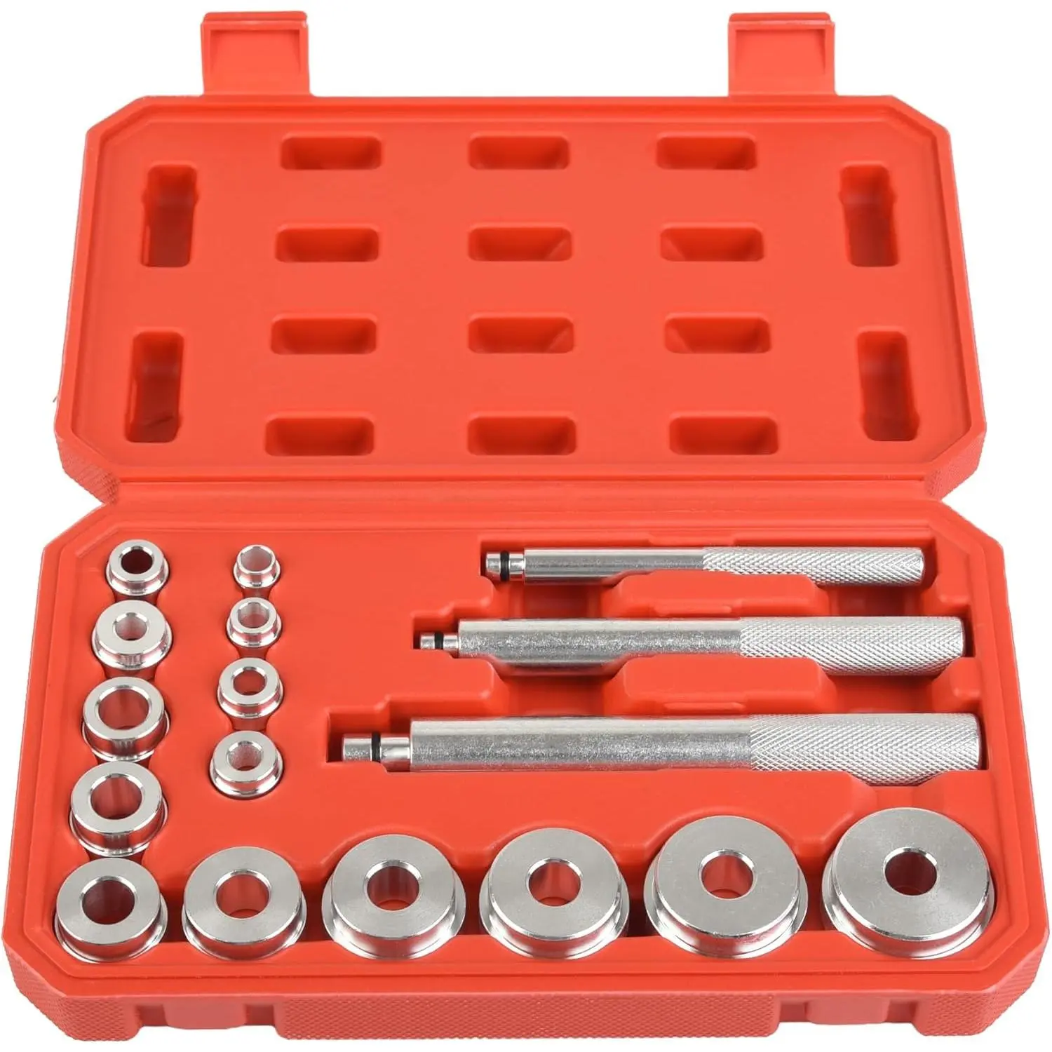 GJANSH 17pcs Universal Aluminum Bearing Race and Seal Install Driver Set with Bushing Drivers Remover Tool Motorbikes Wheel Axle Bushing Installation Kit