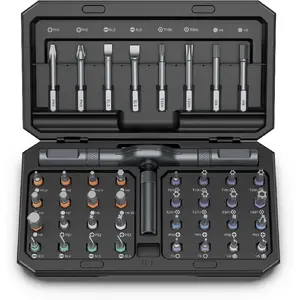 42 in 1   Set, DIY Ratchet  Set, Multi Bit  Drive Set, Detachable Ratchet Handle, Portable Compact Repair Tool Kit for Furniture Computer Bicycle Black