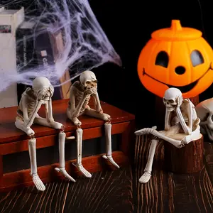 1set Halloween Skeleton Ornaments, Skeleton Resin Decorations, Horror Parties, Haunted House Escape Rooms, Themed Decorations, Scary Entrance Ornaments