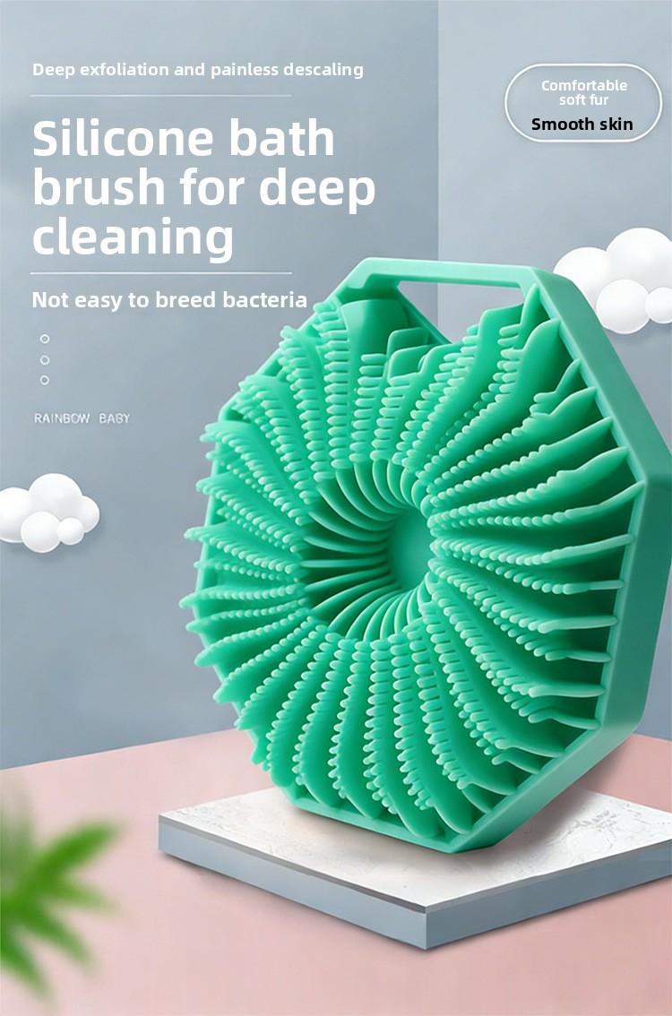 TikTok Best Selling Silicone Bath Scrubber Hanging Handheld Skin Friendly Deep Cleaning for Body Face Washing Exfoliating Shower Brush