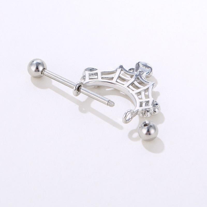 Spike Opal Piercing, F136 Titanium Internally Threaded, Nose Lip Cartilage Jewelry