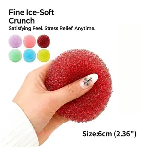 LL-NCS02 Handmade Soft Crystal Squishy Ball Toy, No-Rebound Sensory Stress Relief Fidget Set for Relaxation Therapy & Anxiety Support, Soft Crunch Ice Fidget Ball, ASMR Satisfying Grip Toy,Trendy Gift Idea for School Office Party Favors