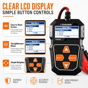 12V Car Battery Tester, Digital Automotive Battery Voltage Checker, LCD Display, Quick Reading Tool for Cars, Suvs, Trucks, Motorcycles