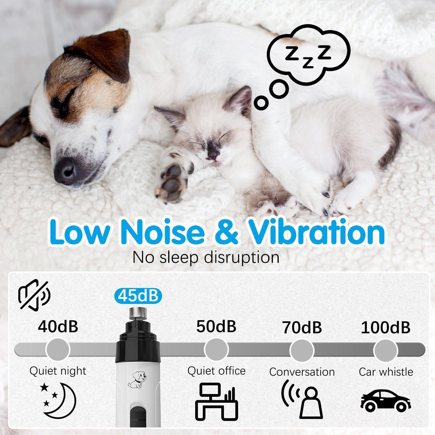 Pet Nail Grinder |   Whisper Quiet Claw Trimmer for Dogs, Cats and Other Animals |   Safe & Stress Free Nail Grooming, Ideal for Sensitive Pets of All Breeds & Sizes
