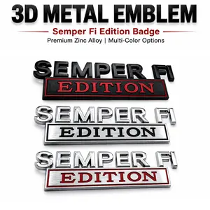 Semper Fi Edition 3D Metal Car Emblem, Premium USMC Marine Corps Auto Badge Decal, Universal Self-Adhesive Military Pride Sticker for Trucks SUV Motorcycles, Meaningful Veteran Gift for Men