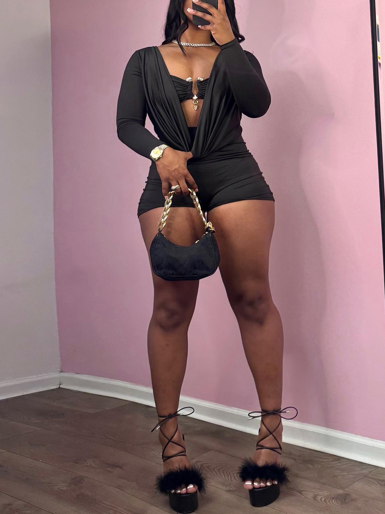 Women's Solid Color Romper, Lady Fashion Casual Romper for Daily Outdoor Wear, Women Romper for Summer, Womenswear, Elegant Casual Romper, Casual Comfy Jumpsuit