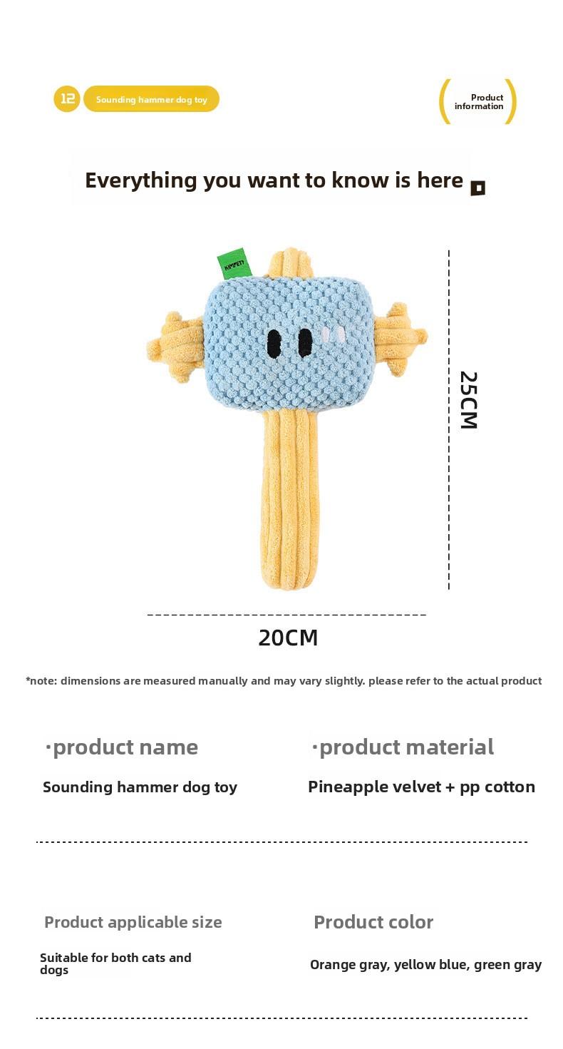 Dog Toy Whack-A-Mole Hammer Toy Chew Sound Interactive Durable Dog Toy Pet Plush Toy Wholesale