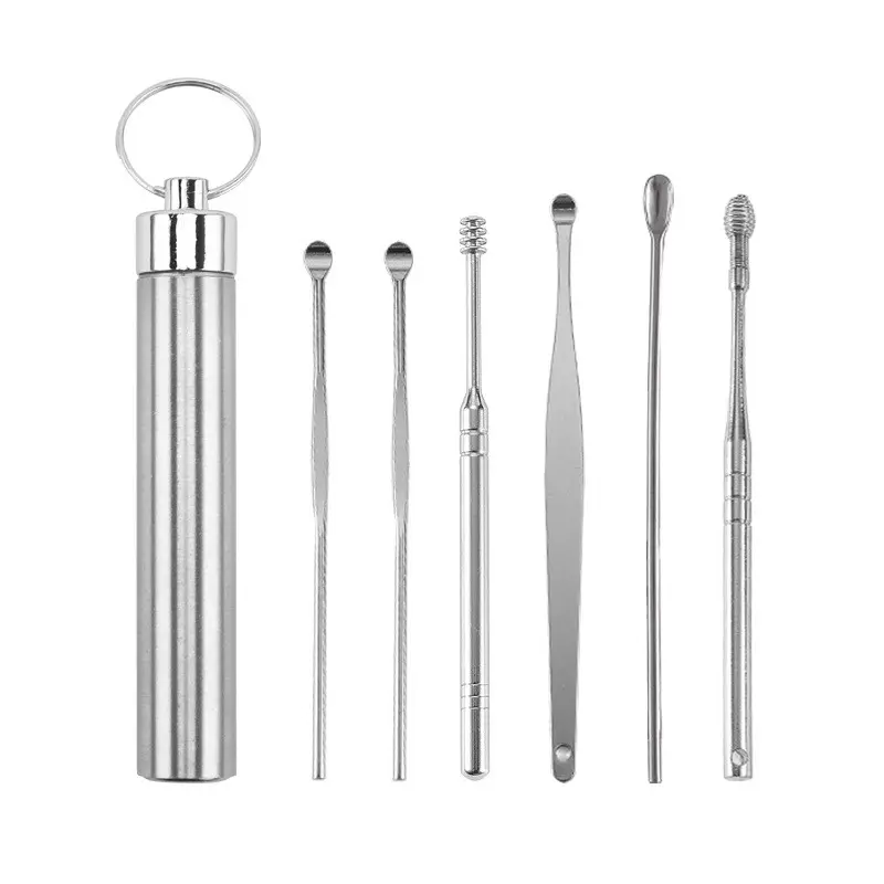 Portable Aluminium Alloy Toothpick Set, Reusable Titanium Toothpicks, Tooth Flossing Tool, Oral Cleaning Kit, Teeth Cleaner