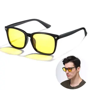 Night Vision Glasses Fit Over Glasses Polarized Anti-Glare Yellow Lens UV Protection Durable Lightweight Retro Sunglasses for Driving