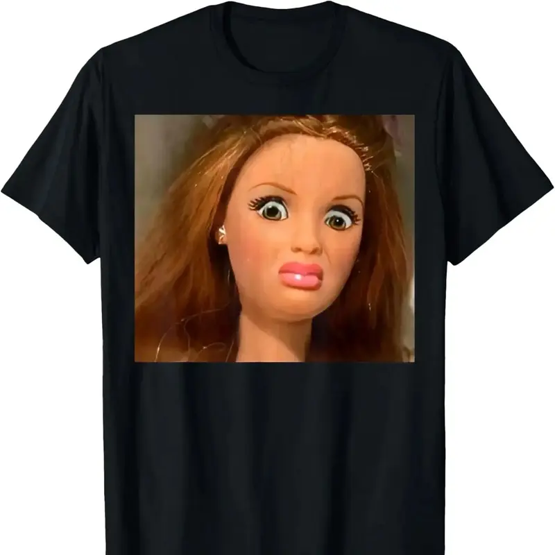 Funny Vintage Washed Crew Neck Tee Disgusting Doll face Meme Hilarious Sarcastic Gift Tee T-Shirt