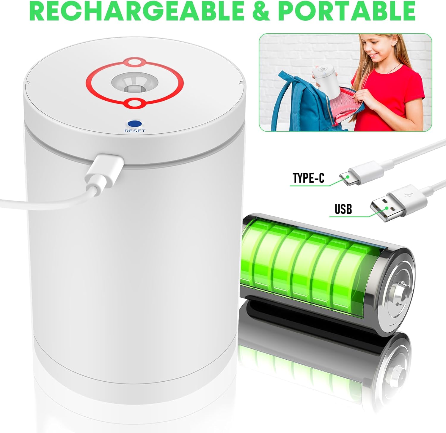 Fully Automatic Electric Pencil Sharpener,Rechargeable  Pencil Sharpener.Suitable for No. 2/Colored Pencils (6-8 mm),Applicable to School/Classroom/Office/(White)