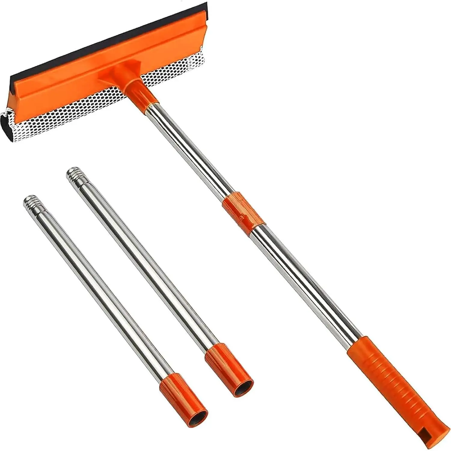 2-in-1 Adjustable Window  with Extendable Stainless Steel Pole, 30.7 inch-55 inch Height for Glass, Shower,  Windshield and Glass Surface Cleaning
