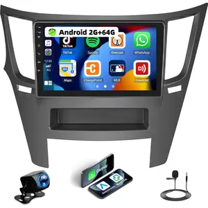 Rimoody 2G+64G Android Car Stereo for Subaru Outback Legacy 2010-2014  CarPlay Android Auto, 9 Inch HD Touch Screen GPS Navigation Bluetooth Mirror Link WiFi FM/RDS SWC+ Bakup Camera Mic