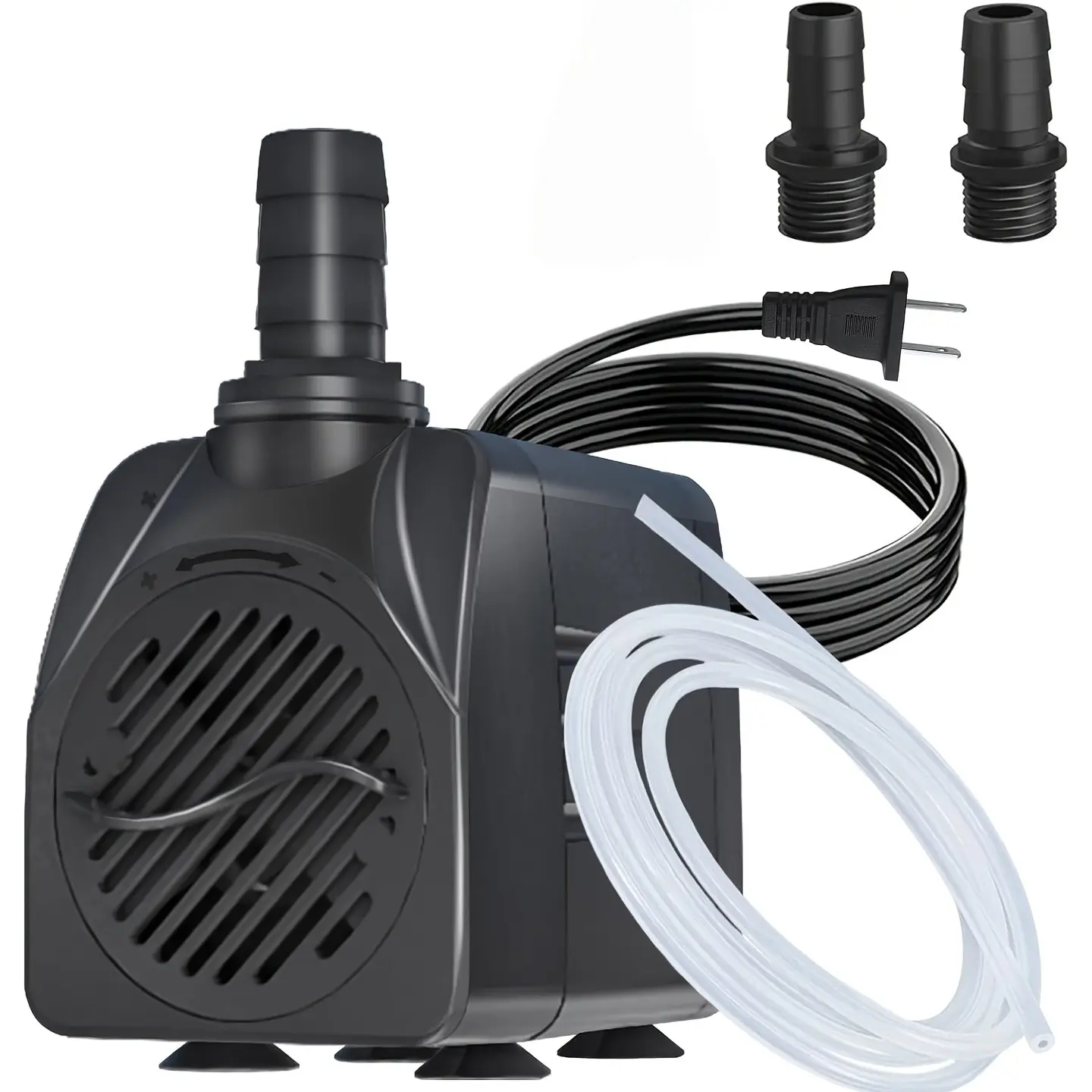 160GPH(10W 600L/H) Submersible Water Pump, Ultra Quiet Submersible Water Pump with 3.93ft High Lift & 3.28FT Tubing, 2 Nozzles for Aquarium, Pond, Fish Tank, Water Fountain Pump, Hydropump