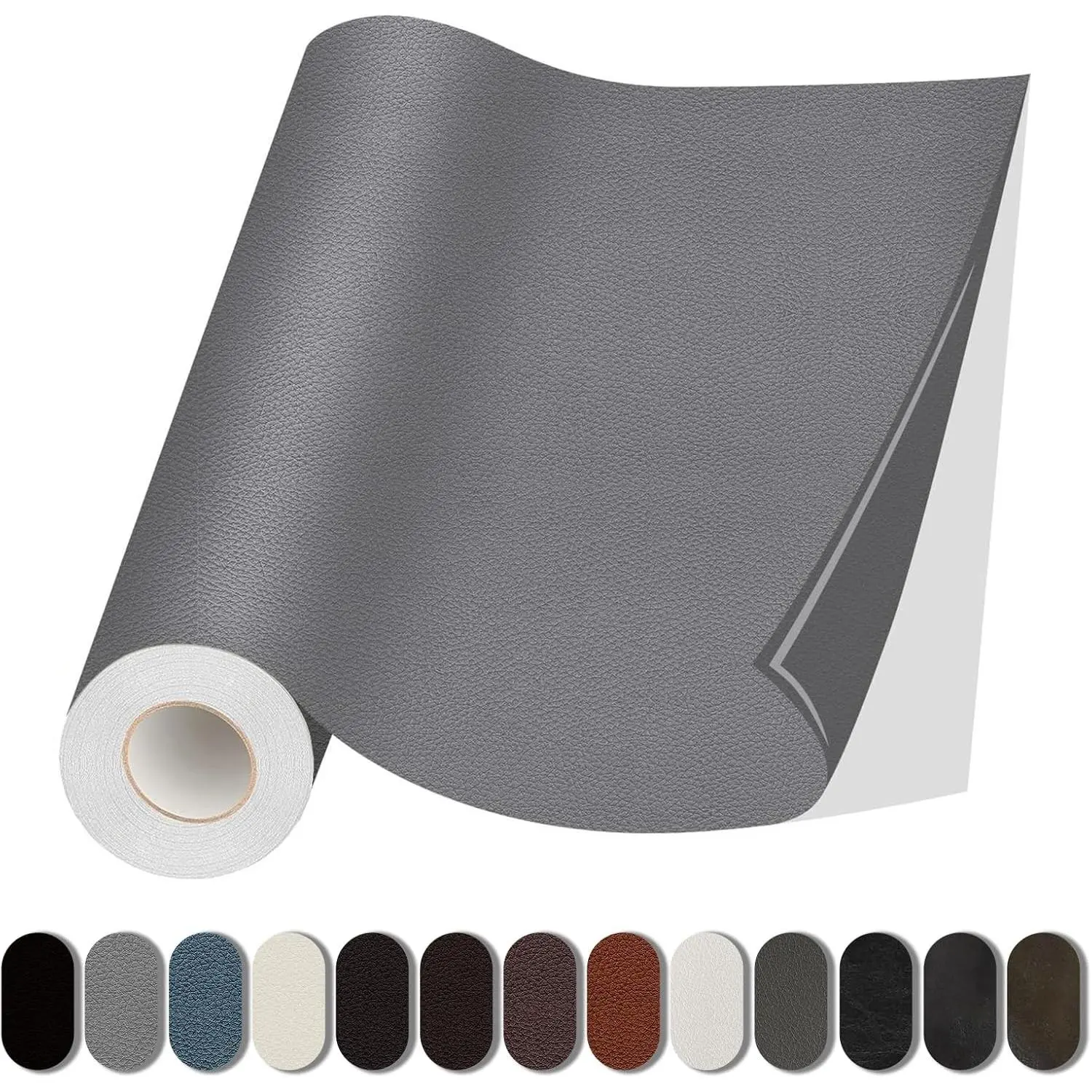 Leather Repair Patch, 17X79 Inch Self Adhesive Leather Repair, Large Vinyl Patch Tape for Couches, Furniture, Car Seats, Cabinets, Wall, Handbags （Grey, 17X79 Inch）