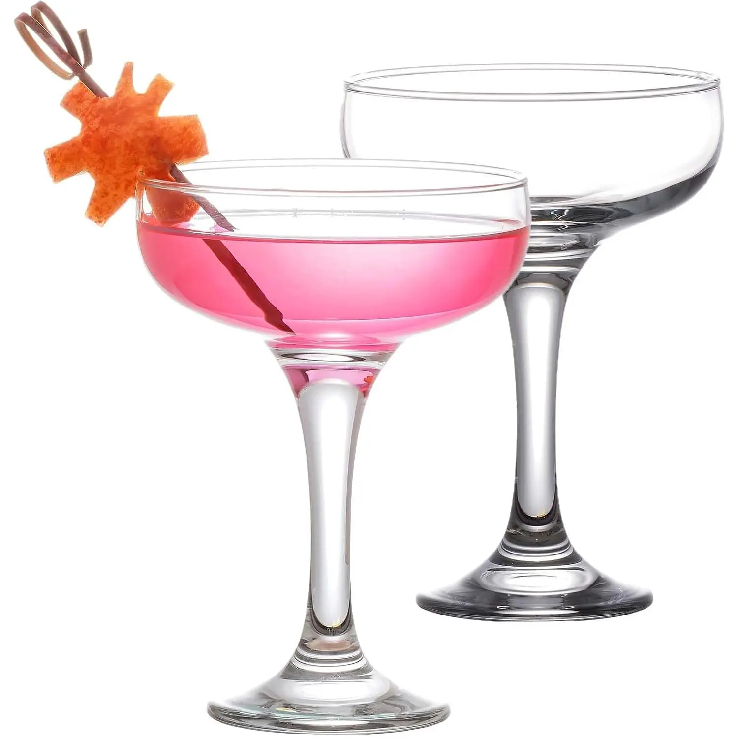 Martini Glasses, Champagne  Glasses, egant Coupe  Glasses, Long Stem Glassware (2 Pcs)