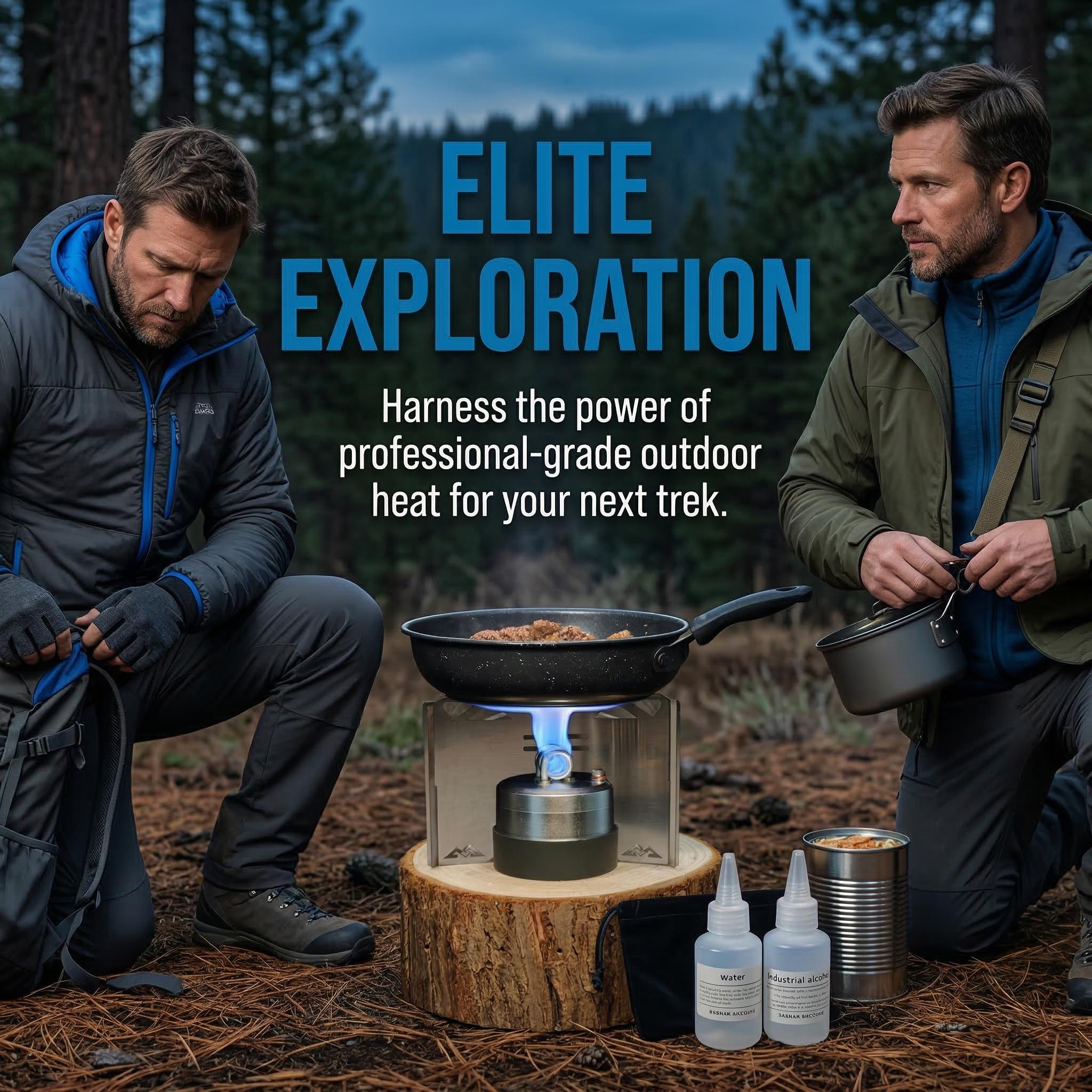 Upgraded Dual Burner Alcohol Stove Portable Self Pressurized Camping Stove for Backpacking Hiking Survival Gear High Efficiency Outdoor Cooking Equipment Great Gift for Men