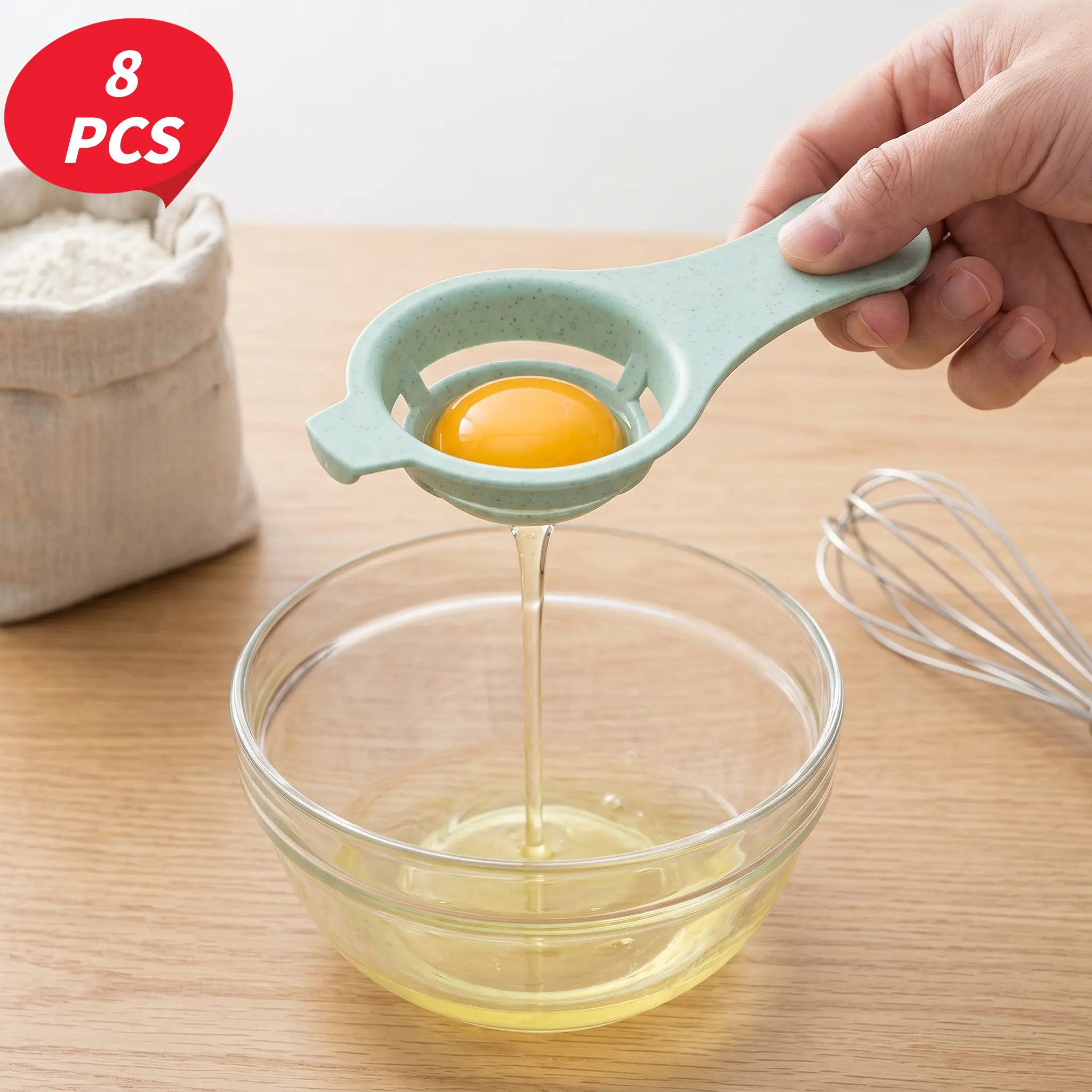 8 Counts Egg Yolk White Separator, Combination Egg White Filter kitchen supplies -YY1
