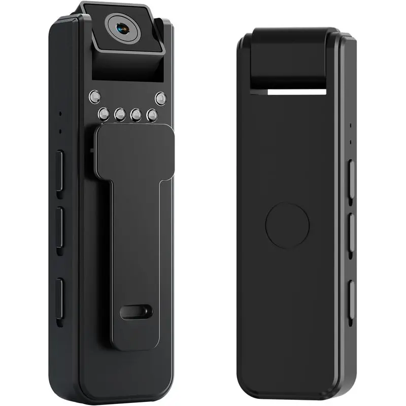 1080P Mini Body Camera Video Recorder (Bodycams), Small Pocket Cam with 180° Rotatable Lens, 6 Infrared Lights Night Vision, Audio Recording, No WiFi/No App, Micro SD Card Compatible