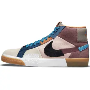 Nike Blazer SB Zoom PRM Cashmere Mosaic Mid-Top Skate Shoes Unisex Verifiable, with credentials and supporting global authentication