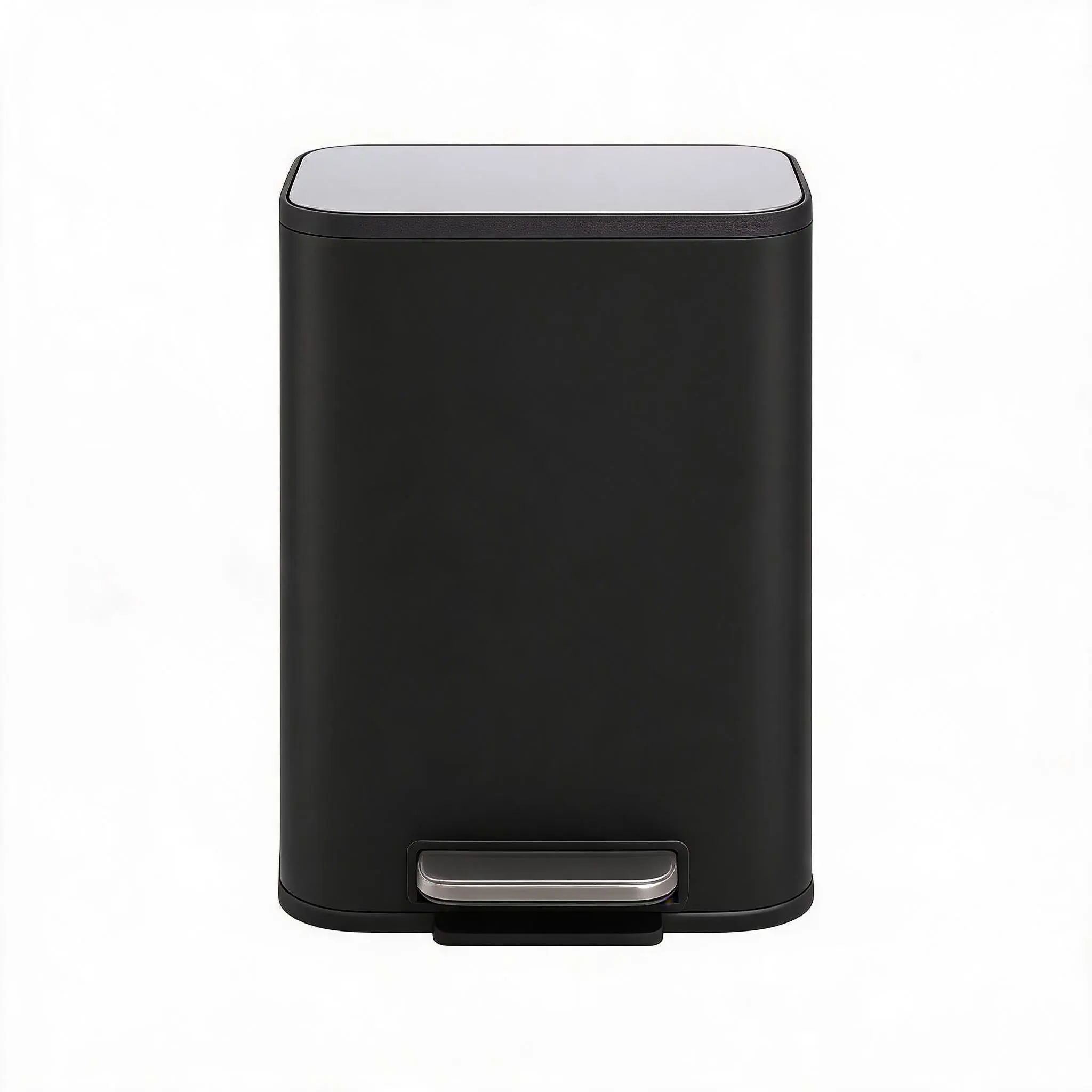 Stainless Steel Kitchen Trash Can – Slim Rectangular Garbage Bin – Soft-Close Lid, Step-On Pedal, Removable Inner Bucket, Odor Control – 8 Gallon/30L – Space-Saving, Home/Office/Bathroom