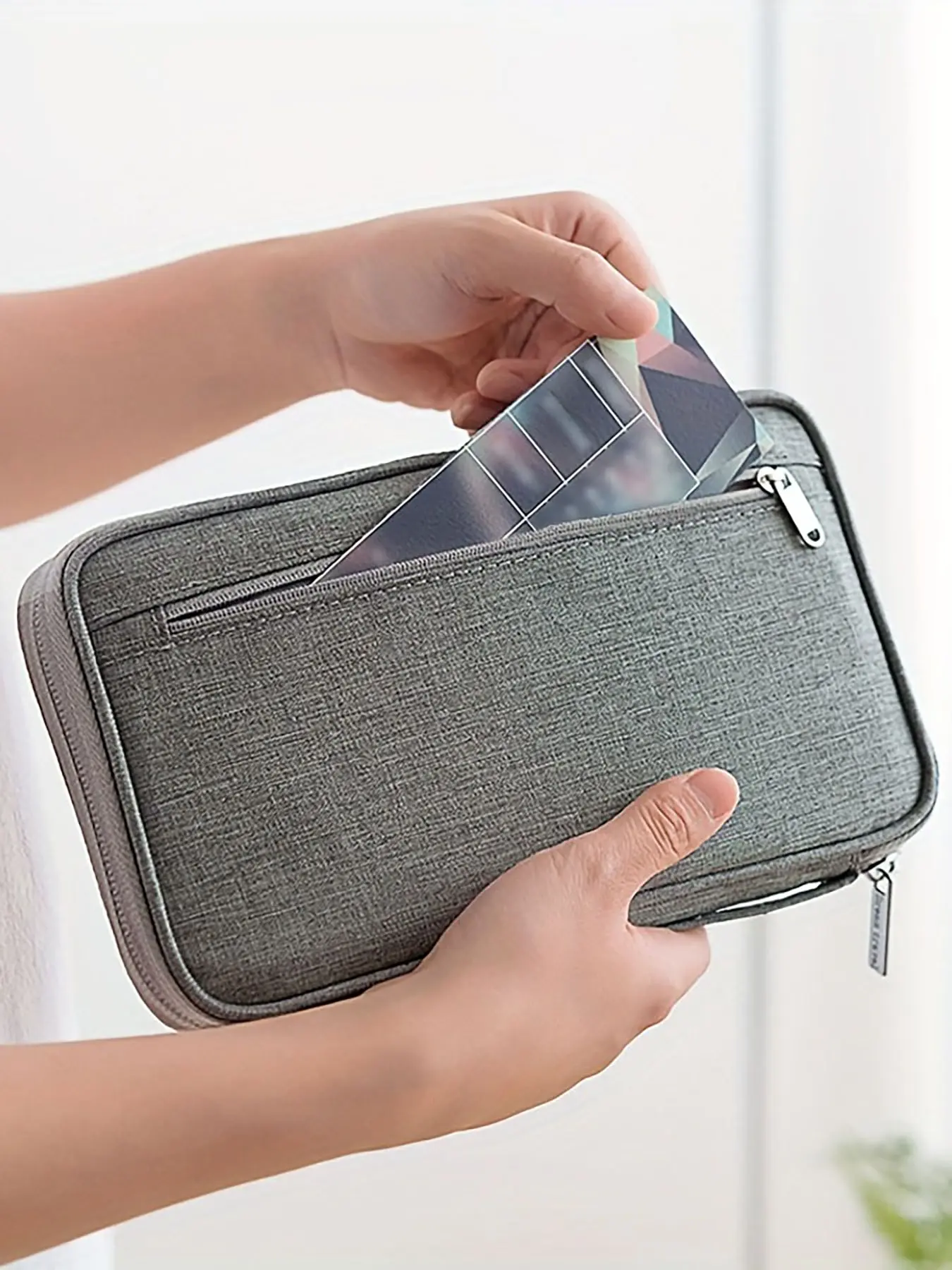 Compact Travel Document Organizer, Waterproof Passport Wallet with Card Slots, Secure Holder for Travel Documents