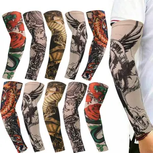5 Pairs Ice Silk Tattoo Arm Sleeves, UV Protection Sun Protective Arm Sleeves, Anti-Slip Design, Suitable for Running, Fishing, Cycling and Other Outdoor Activities uv-blocking
